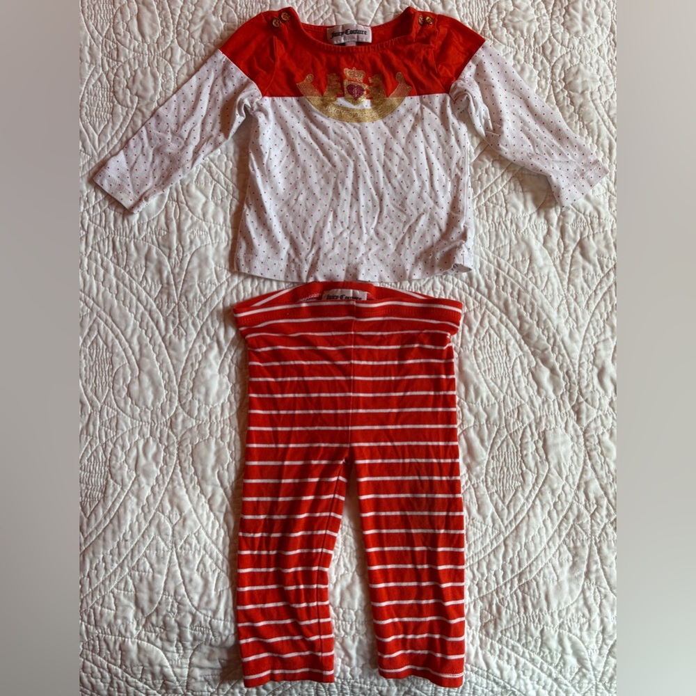 3/$30 Kids Reddish Orange Juicy Couture Pajama Set